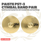 Paiste PST-3 Cymbal Band Pair Hand-mounted Cymbal Pair with Included Felts and Hand Straps - Simbal Drum