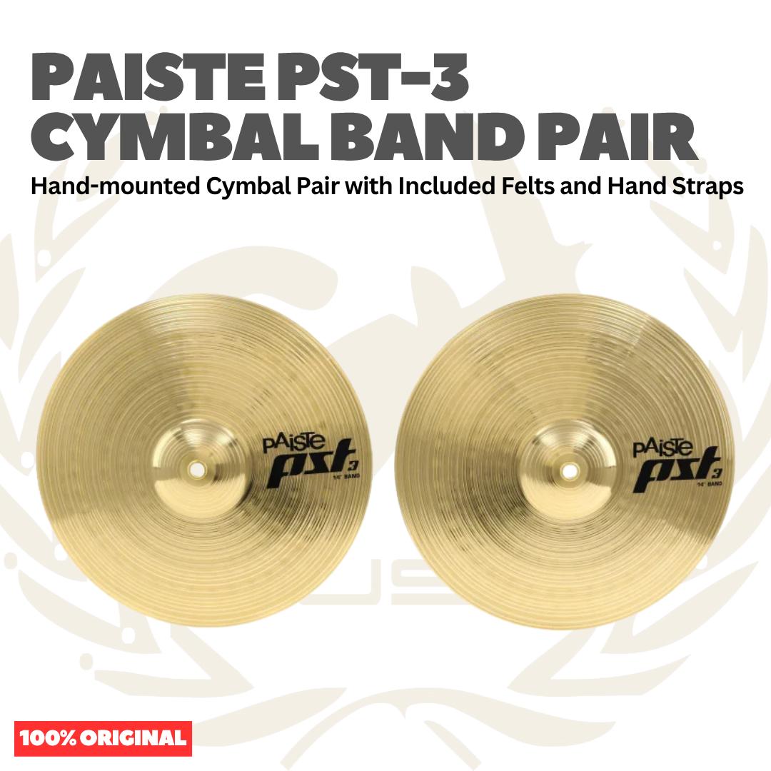 Paiste PST-3 Cymbal Band Pair Hand-mounted Cymbal Pair with Included Felts and Hand Straps - Simbal Drum
