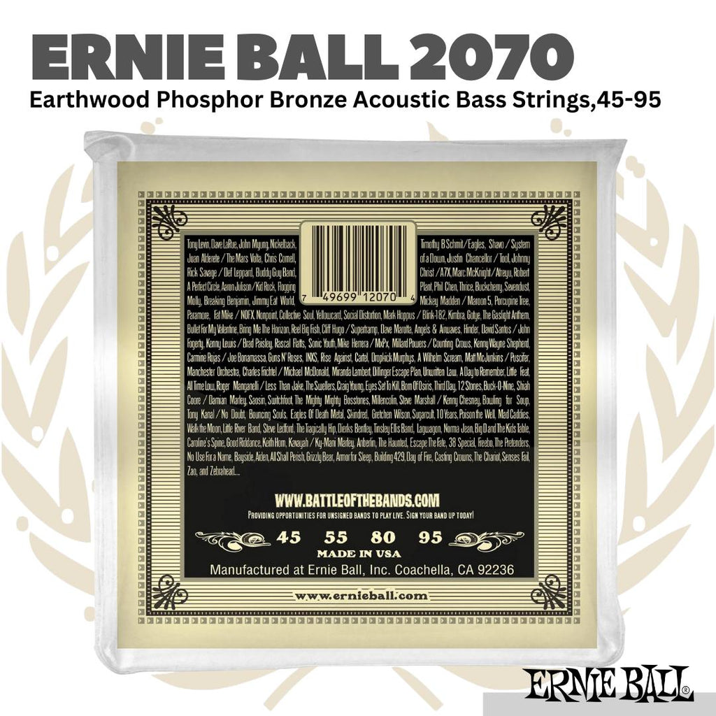 Ernie Ball 2070 Earthwood Phosphor Bronze Acoustic Bass Strings - Senar Bass