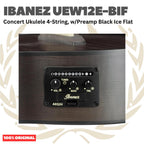 Ibanez UEW12E-BIF Concert Ukulele 4-String w/Preamp Black Ice Flat - Ukulele Concert 4-senar Original Asli
