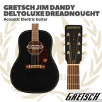 Gretsch Jim Dandy Deltoluxe Dreadnought Acoustic-Electric Guitar - Gitar Akustik Elektrik dengan Pickup