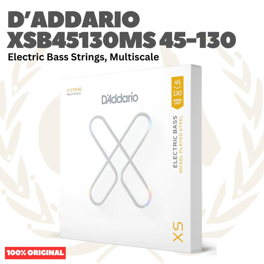 D'Addario XSB45130MS 45-130 Nickel Plated Steel Multi Scale Electric Bass 5-Strings - Senar Bass Listrik Elektrik 5-Senar Coated XSB-45130MS