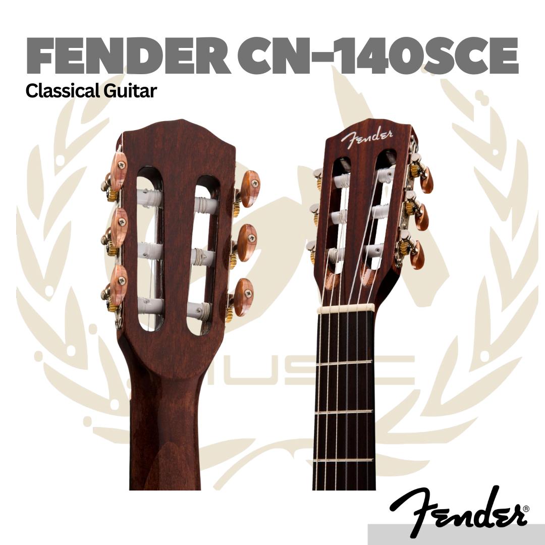 Fender CN-140SCE Nylon Classical Guitar w/Case - Gitar Klasik Nilon