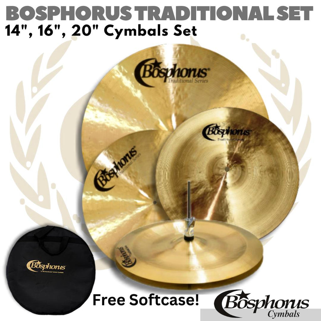 BOSPHORUS TRADITIONAL SET 14", 16", 20" Cymbals Hi hat Crash Ride