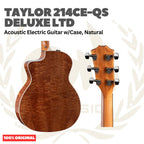 Taylor 214CE-QS Deluxe LTD Acoustic Guitar w/Case, Natural - Gitar Akustik Elektrik