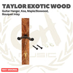 Taylor Exotic Wood Guitar Hanger, Koa, Maple/Boxwood, Bouquet Inlay - Stand Gitar Gantung