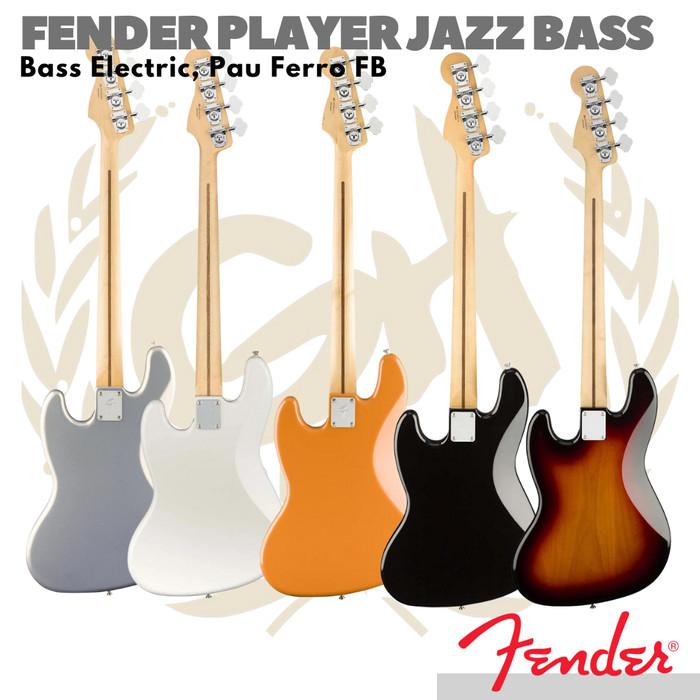 FENDER PLAYER JAZZ BASS Guitar Electric, Pau Ferro FB | Bass Listrik
