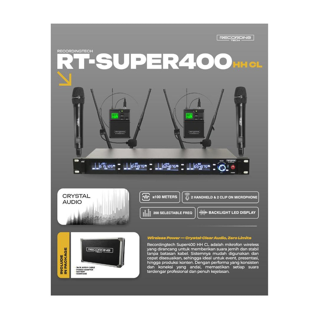 RECORDING TECH RT SUPER400 HH CL WIRELESS MICROPHONE