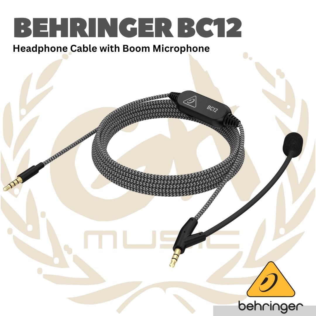 Behringer BC12 Premium Headphone Cable with Boom Microphone and In-Line Control