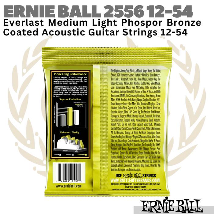 ERNIE BALL Everlast 2556 Coated Acoustic Guitar Strings 12-54 | Senar