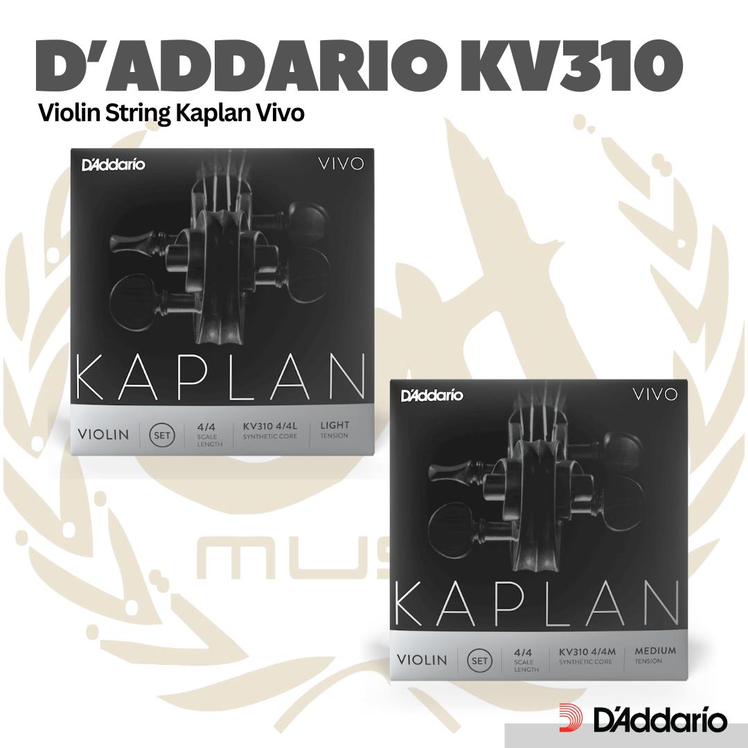 D'addario KV310-4/4L Kaplan Vivo Violin String Set, Light Tension - Senar Biola