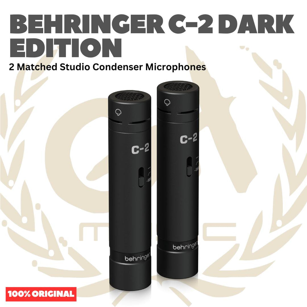 Behringer C-2 Dark Edition 2 Matched Studio Condenser Microphones - Mic Kondenser C2 Mik Kondensor Sepasang Original Asli