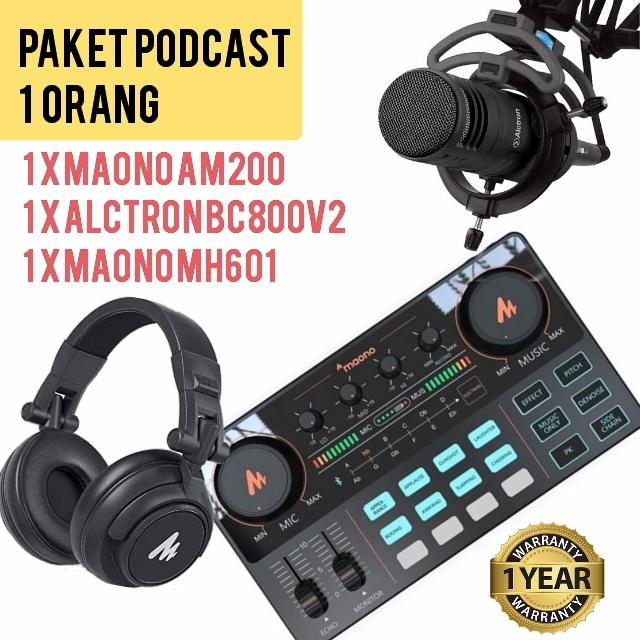 PAKET PODCAST MAONO AM200, MAONO MH601 PLUS ALCTRON BC800V2