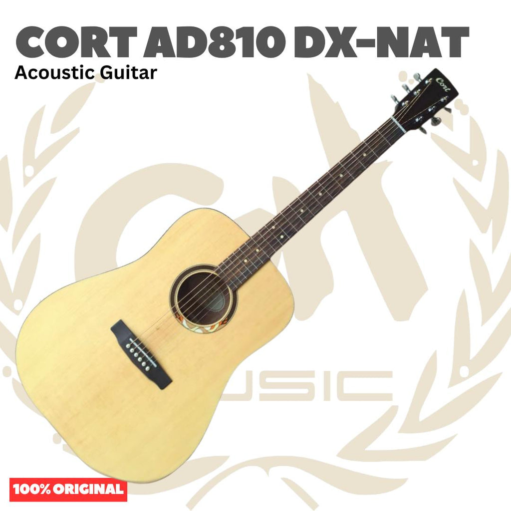 CORT AD810E DX-NAT Acoustic Guitar - Gitar Akustik Elektrik dengan Preamp AD810DX - AD810EDX Original Asli