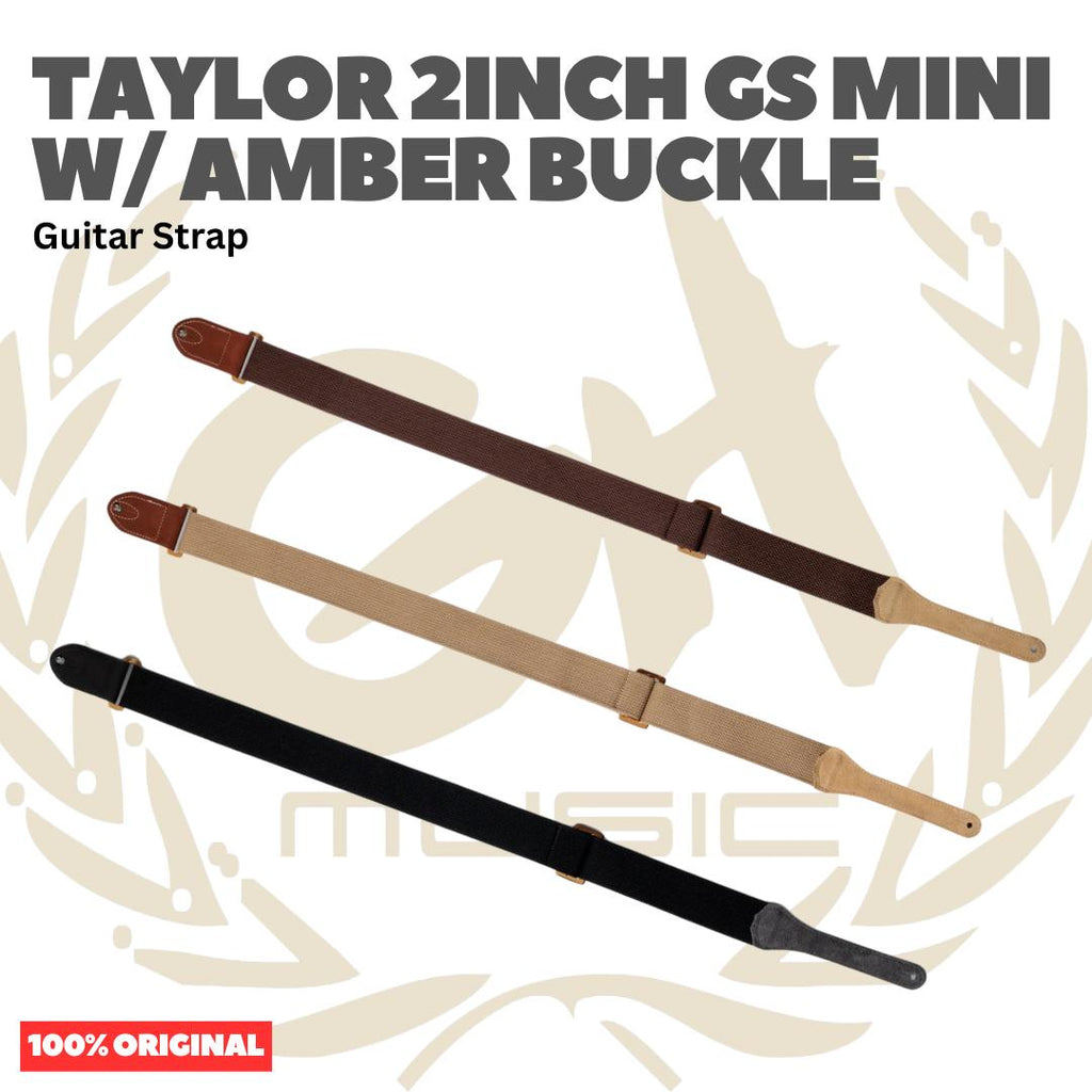 Taylor 2Inch GS Mini Guitar Strap w/Amber Buckle - Strap Gitar