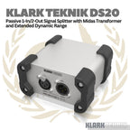 Klark Teknik DS 20 Passive 1-In/2-Out Signal Splitter With Midas