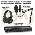 PAKET PODCAST 4 ORANG BEHRINGER UMC404 | MAONO A03 | MH 601 | BM800