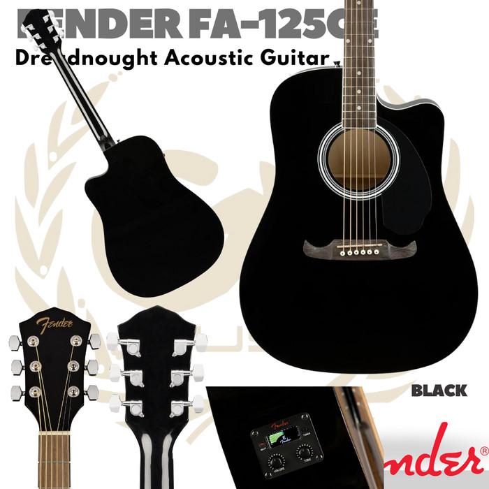 Fender FA-125CE Dreadnought Acoustic Electric Guitar - Gitar Fender