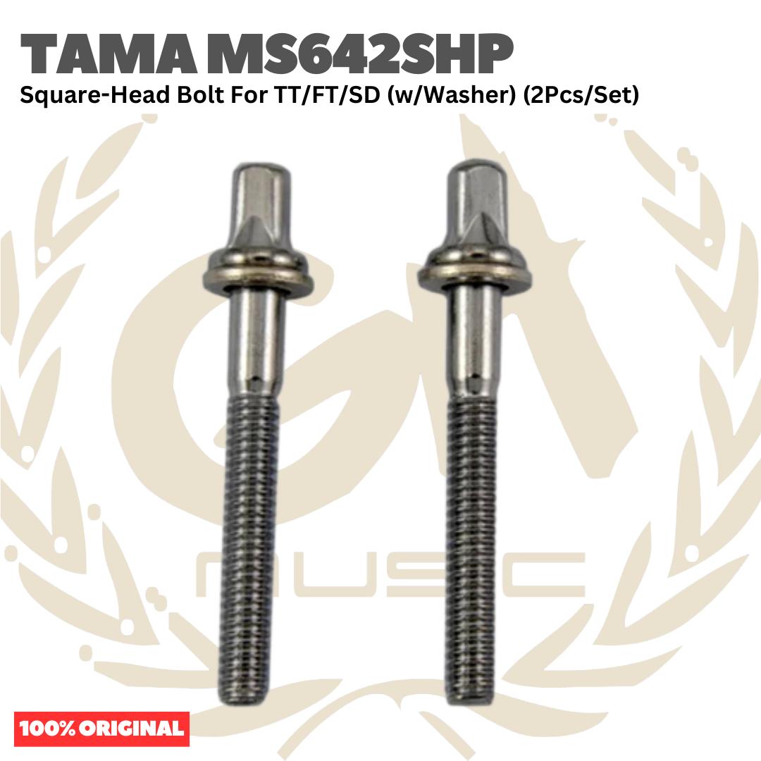TAMA MS642SHP Square-Head Bolt For TT/FT/SD (w/Washer) (2Pcs/Set) - Aksesoris Baut Sekrup Drum Original Asli