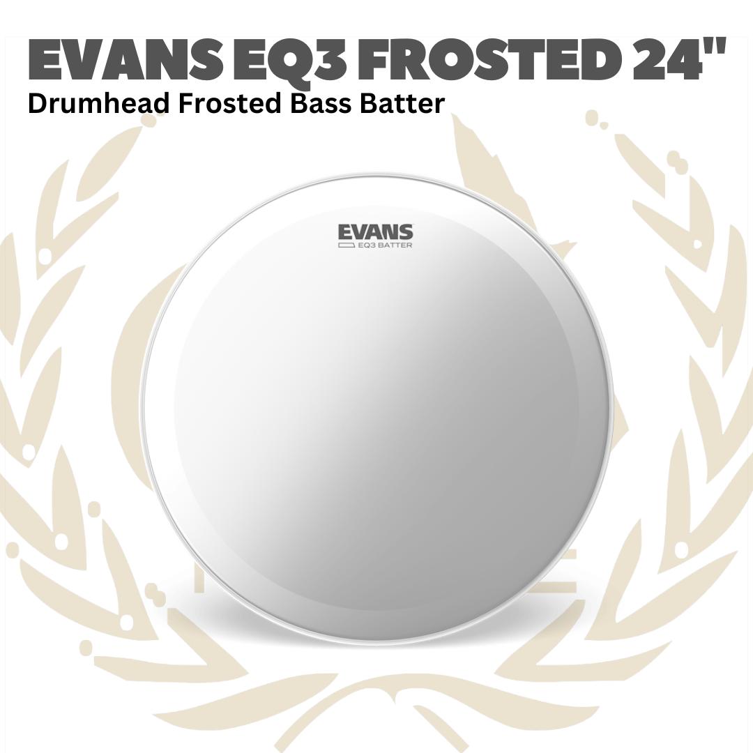 EVANS EQ3 Frosted Bass Drumhead Batter - Membran Bass Drum Frosted