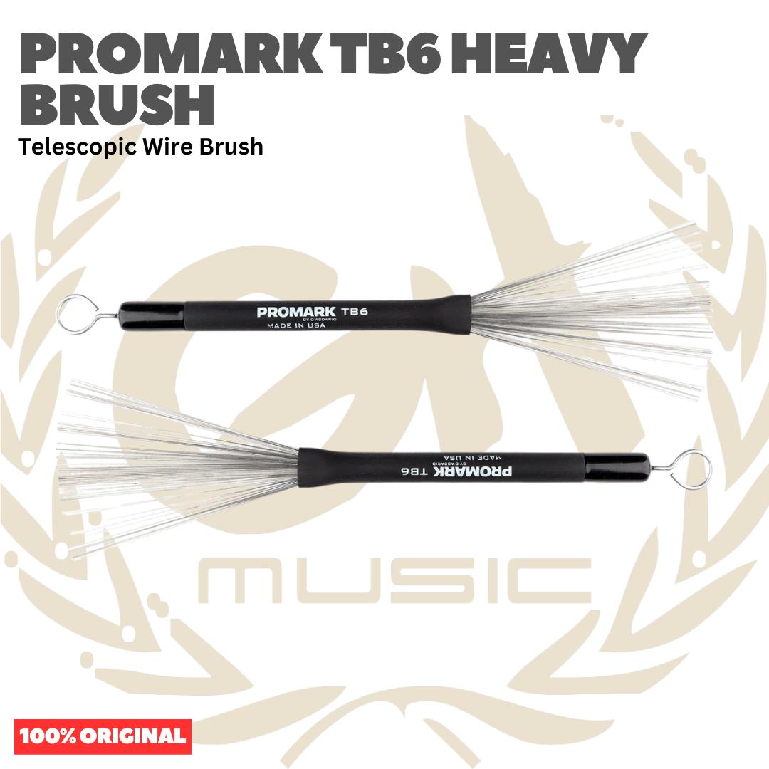 PROMARK TB6 Heavy Brush Telescopic Wire Brush - Stik Brass Snare Stik Kawat Jazz Original Asli