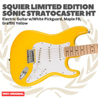 SQUIER Limited Edition Sonic Stratocaster HT Electric Guitar, Maple FB, Graffiti Yellow - Gitar Listrik Elektrik Original Asli