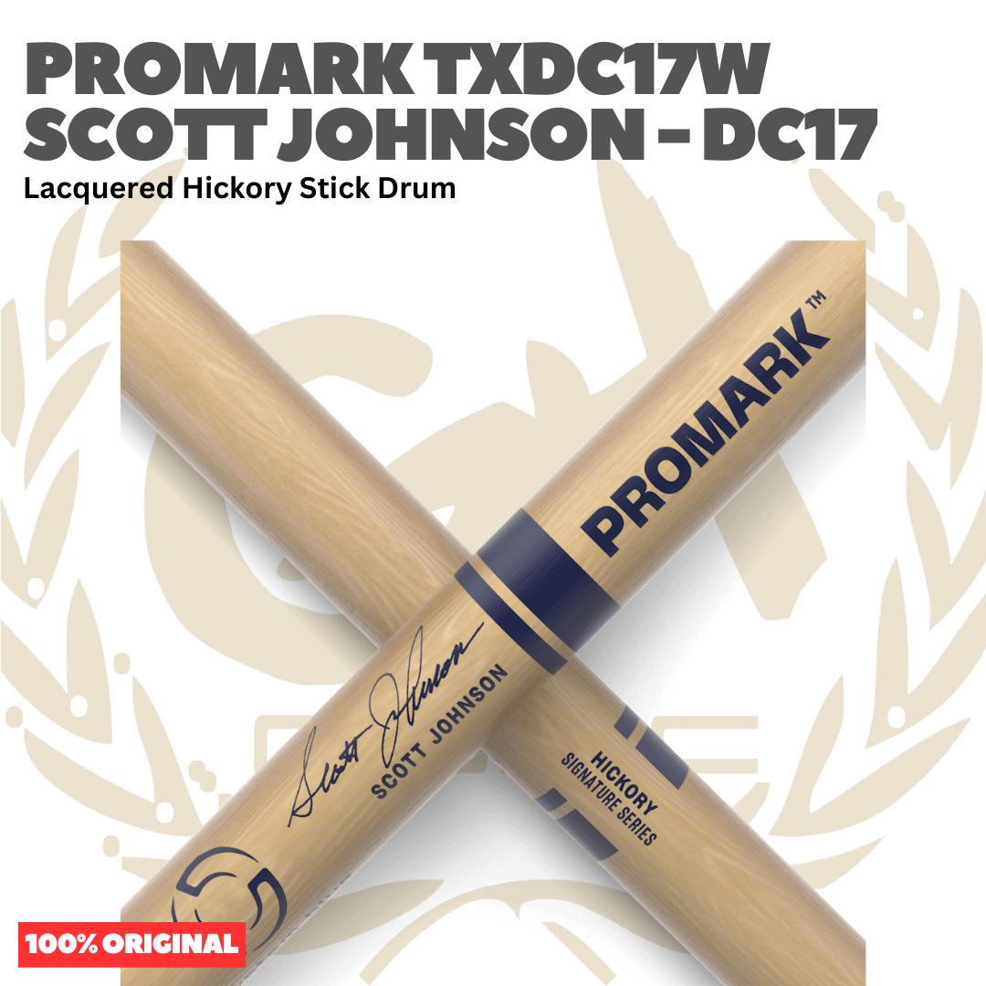PROMARK DC17 Scott Johnson Lacquered Hickory Stick Drum - TXDC17W Stik Drum Original Asli