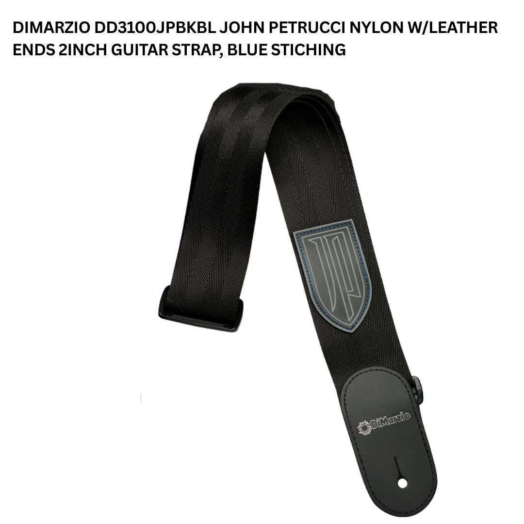 DiMarzio John Petrucci Nylon w/Leather Ends 2inch Guitar Strap - Strep Gitar DD3100JPBK