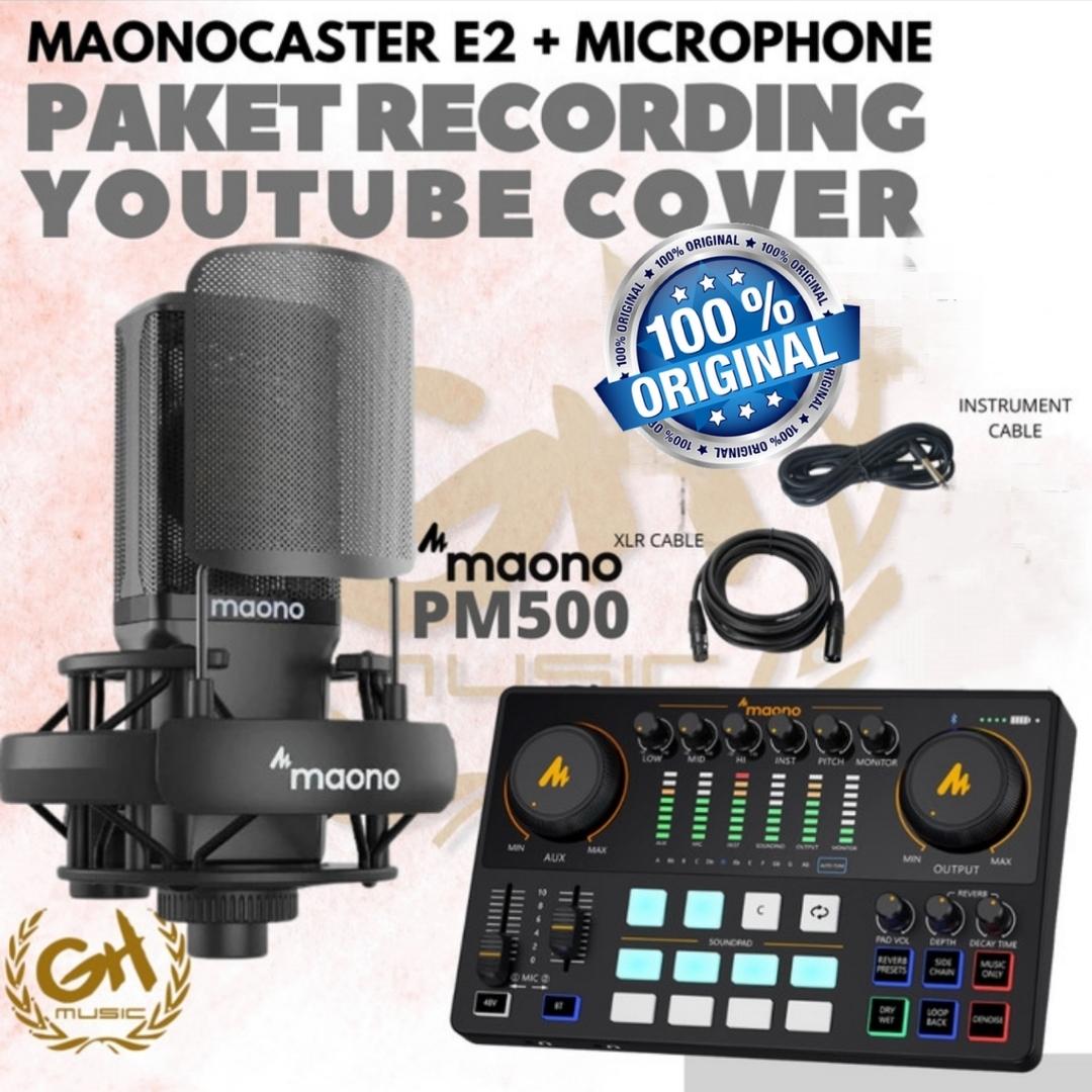 PAKET RECORDING COVER LAGU MAONOCASTER E2 / SOUND CARD MAONO AME2, PM500