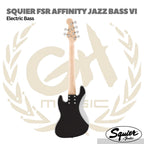 Squier Affinity Series Jazz Bass VI 6 Strings Bass Guitar, Indian Laurel FB | Gitar Bass Elektrik 6 Senar