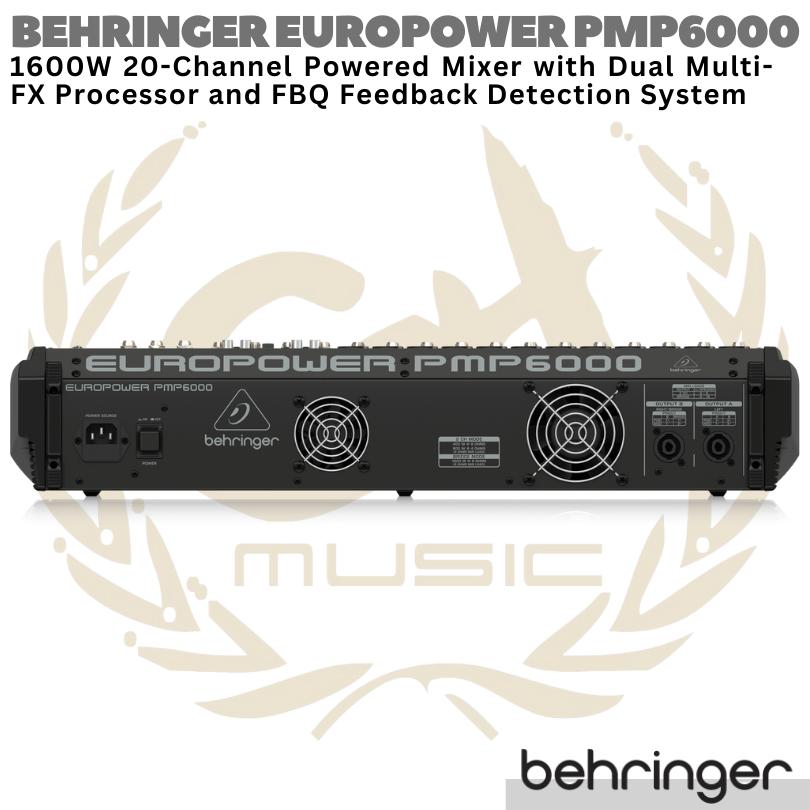 BEHRINGER EUROPOWER PMP6000 20 Channel 1600W Powered Audio Mixer
