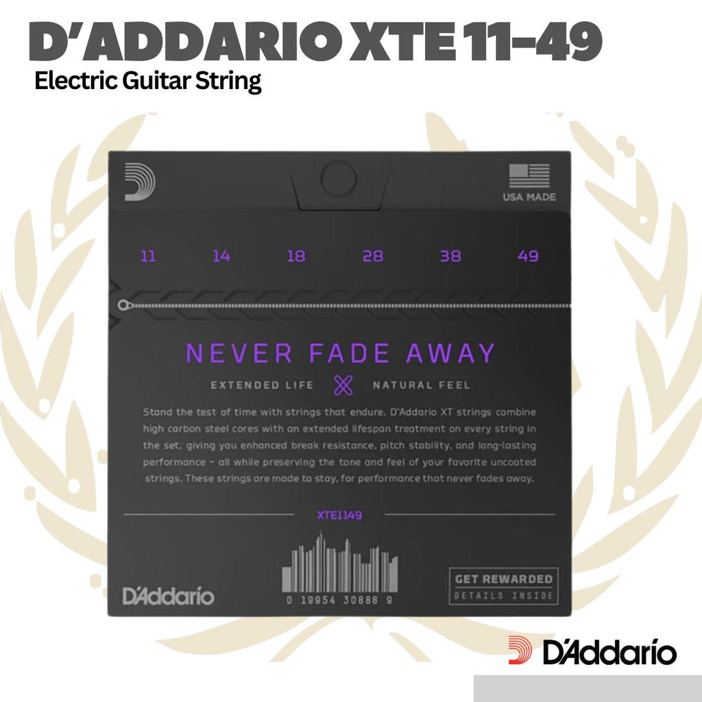 D'addario XTE1149 Electric Guitar String - Senar Gitar Elektrik 11-49