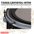 TAMA LBH1610L-NTM 16x10inch SLP Duo Birch Snare Drum, Natural Mocha Burst - Senar Drum | SLP LBH1610LNTM