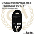 Koda Essential XLR (Female) to 1/4inch Microphone Cable XLR To Akai 6.5