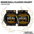 Ernie Ball Classic Silent Plug Straight to Straight Instrument Cable - Kabel Jack Gitar Bass Noiseless