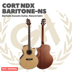 Cort NDX Baritone-NS Baritone Acoustic Guitar, Natural Satin - Gitar Akustik Baritone Low Standard Tuning Original Asli