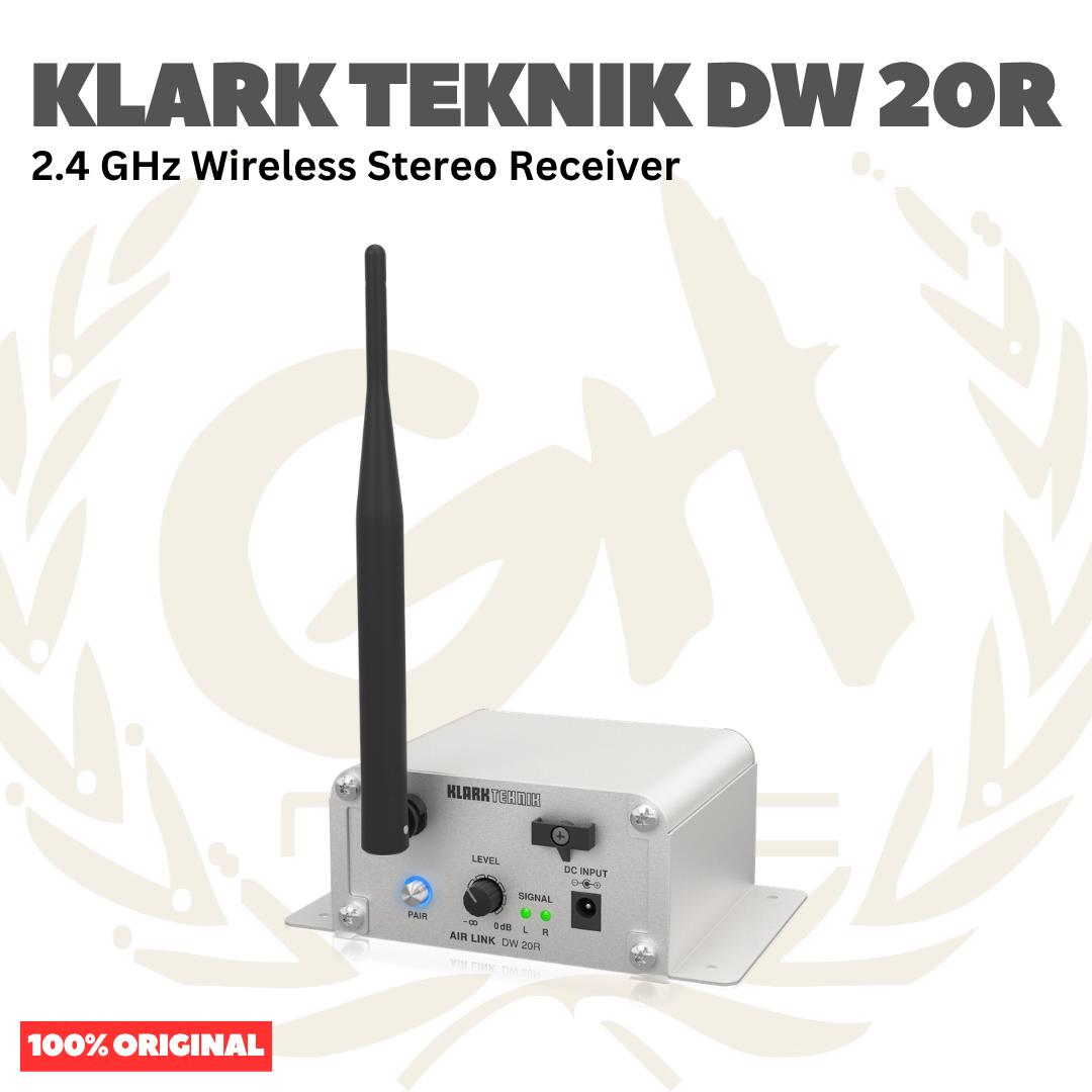 Klark Teknik DW 20R 2.4 GHz Wireless Stereo Receiver for High-Performance Stereo Audio Broadcasting