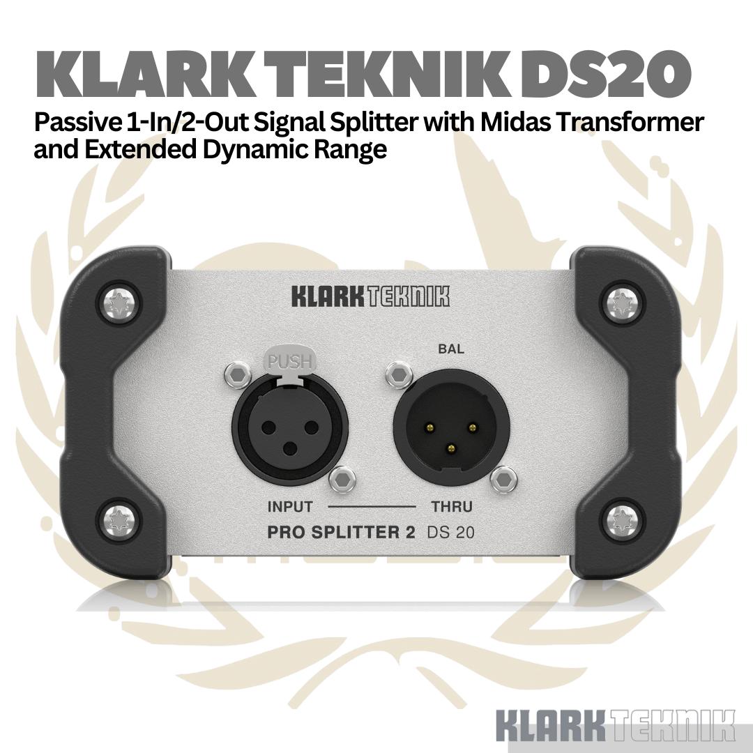 Klark Teknik DS 20 Passive 1-In/2-Out Signal Splitter With Midas