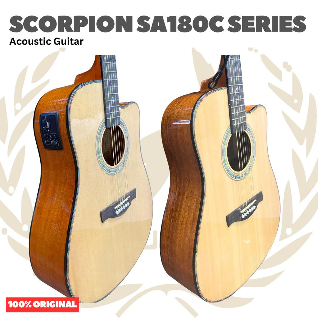 Scorpion SA180C Series Acoustic Guitar - SA 180 C Gitar Akustik Original Asli