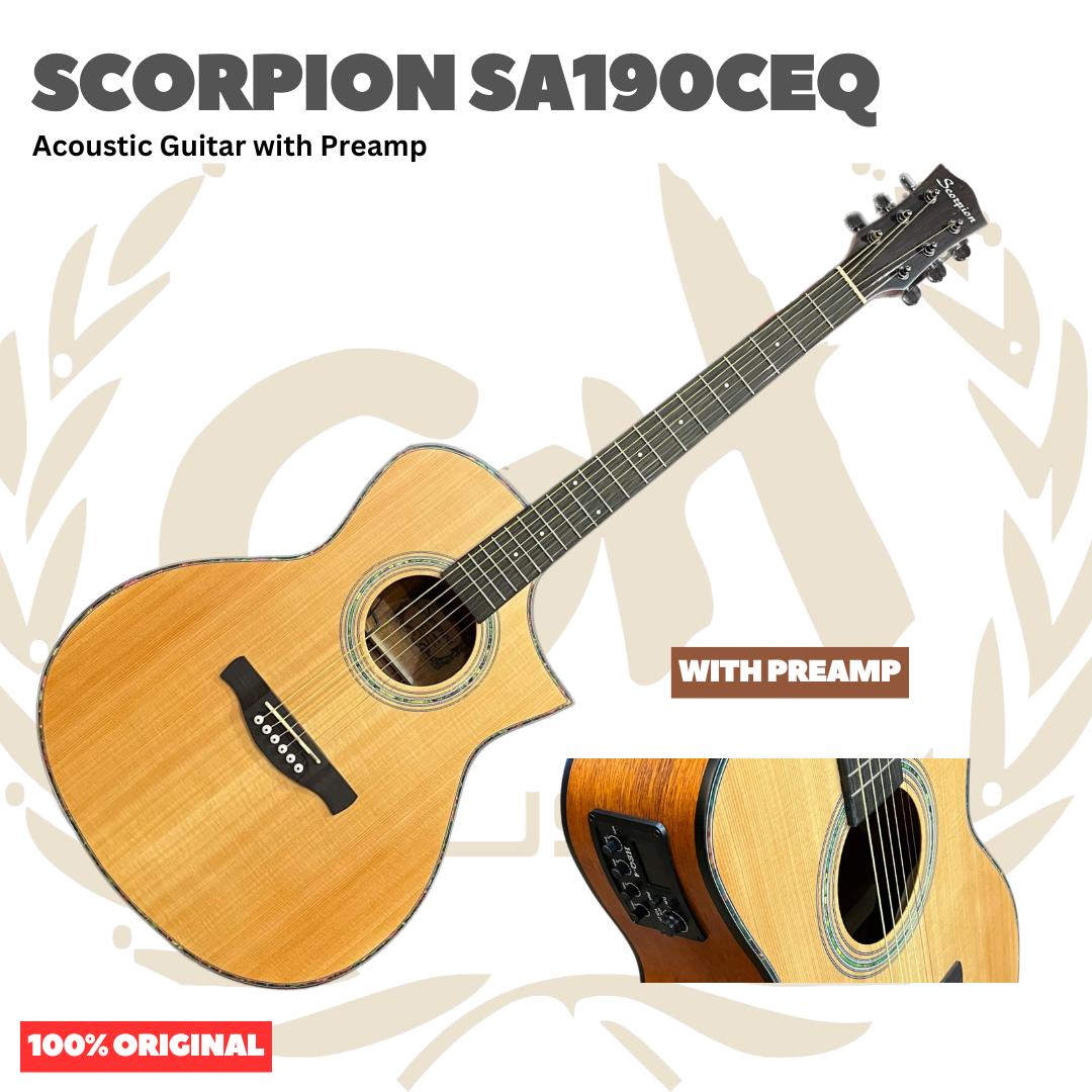 Scorpion SA190C Series Acoustic Guitar - SA 190 C Gitar Akustik Original Asli