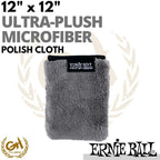 Ernie Ball 12"x12" Ultra-Plush Microfiber Polish Cloth, Kain Pembersih