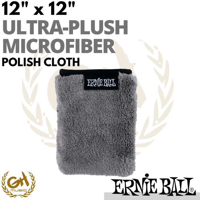 Ernie Ball 12"x12" Ultra-Plush Microfiber Polish Cloth, Kain Pembersih