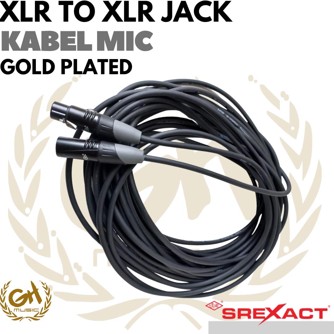 SREXACT XLR to XLR Microphone Cable - Kabel Mic 3 Pin Gold Plated