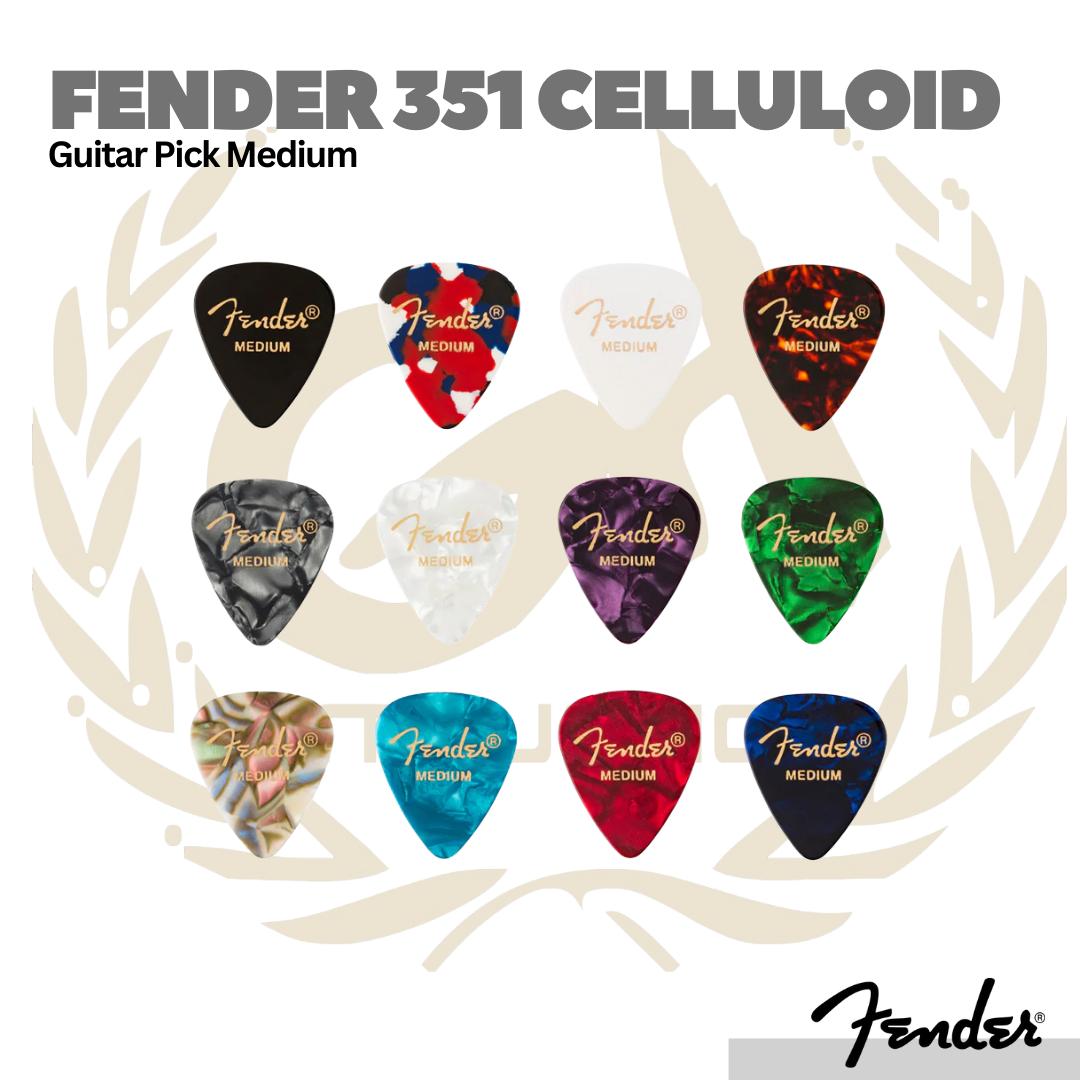 Fender 351 Celluloid Medley Guitar Pick, 12-Pack, Medium - Pick Gitar Bass