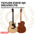 Taylor 214CE-QS Deluxe LTD Acoustic Guitar w/Case, Natural - Gitar Akustik Elektrik