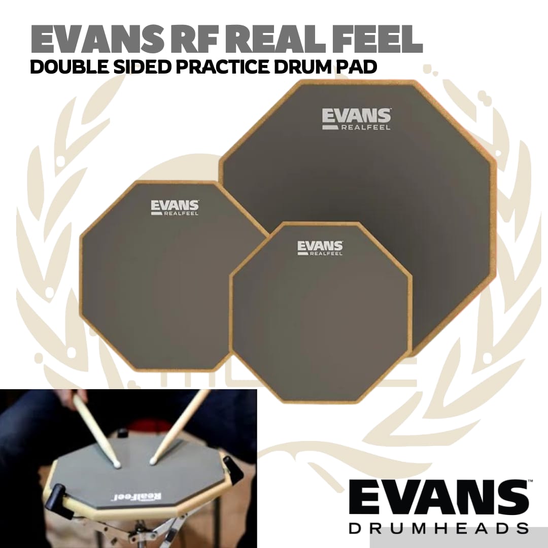 EVANS RF Double Sided Practice Pads | Drum Pad latihan Real Feel