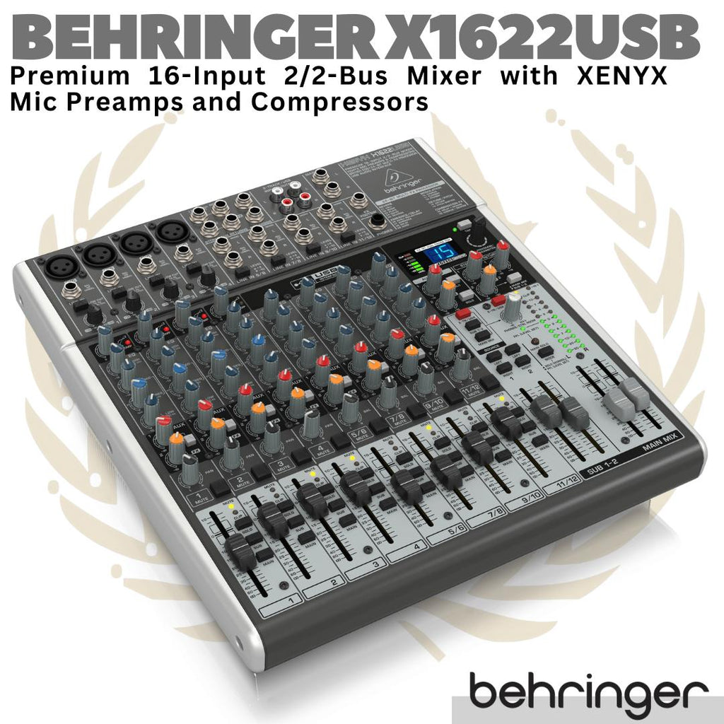 BEHRINGER X1622USB Premium 16 Audio Mixer with XENYX Mic Preamp | 1622