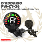 D'addario PW-CT-26 Nexxus 360 Rechargeable Headstock Guitar Tuner - Tuner Gitar Bass Original Asli