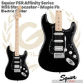 Squier FSR Affinity Series HSS Stratocaster Electric Guitar, Maple FB, Black - Gitar Listrik