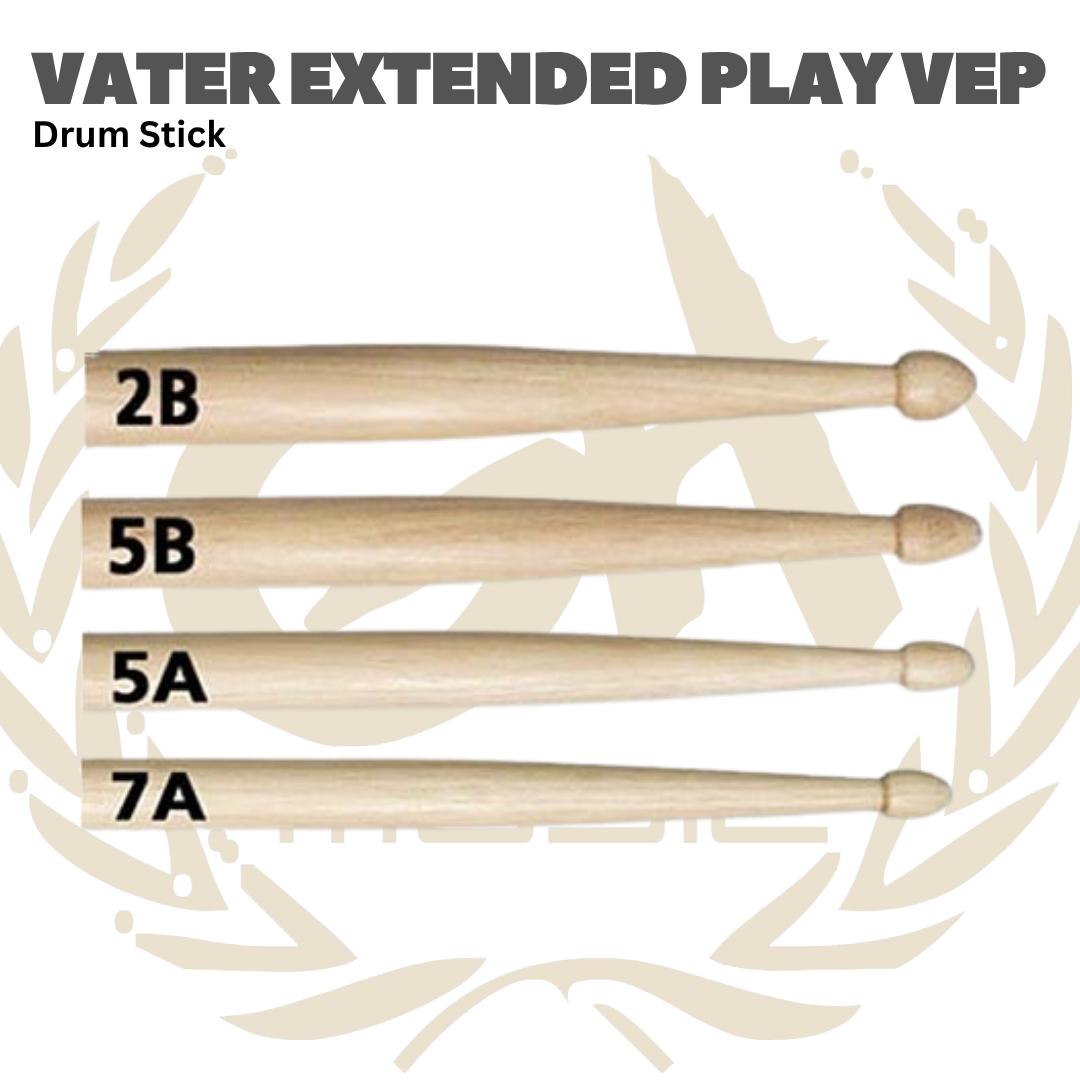 Vater V-E-P Xtended Play Series 5A 5B Stik Drum Kayu - Stik Drum Tahan Lama dengan Shield Anti-Pecah